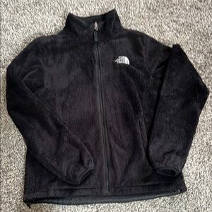North Face black fleece zip up jacket